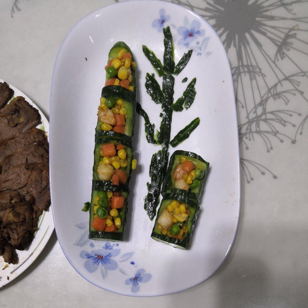 翠竹报春——虾仁炒玉米粒