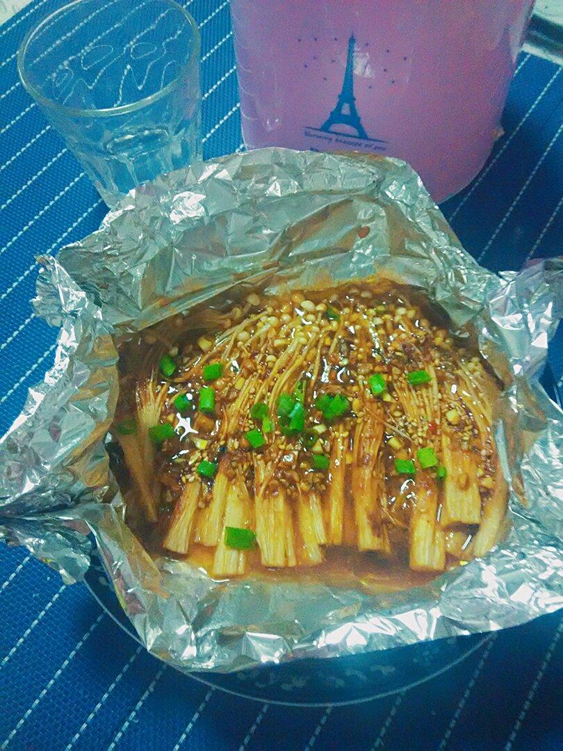 烤箱版锡纸金针菇