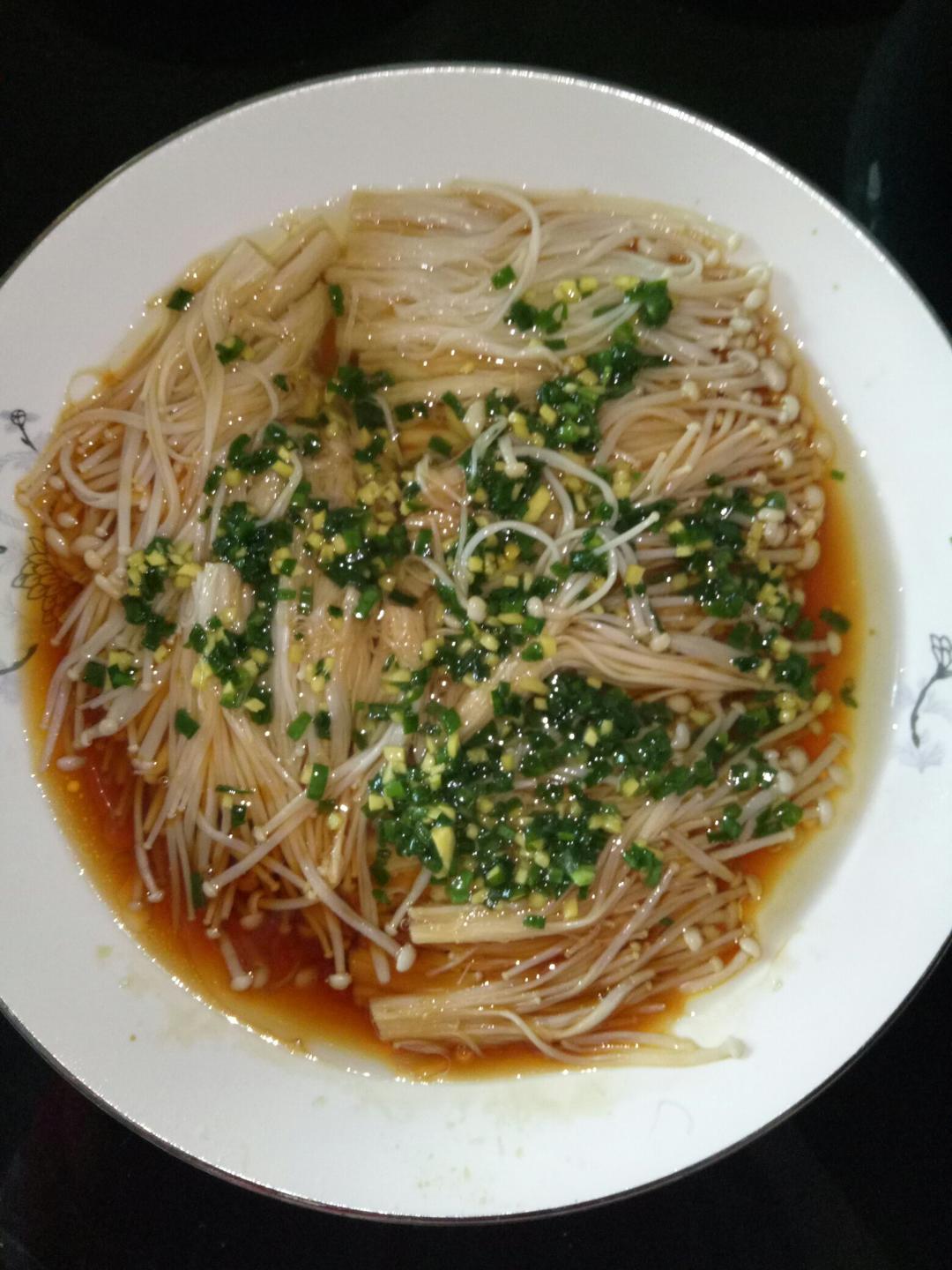 葱油蒸金针菇