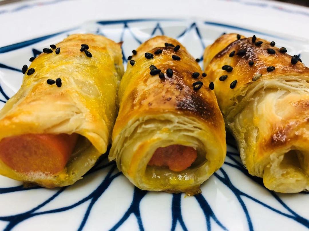 手抓饼裹香肠-烤箱版