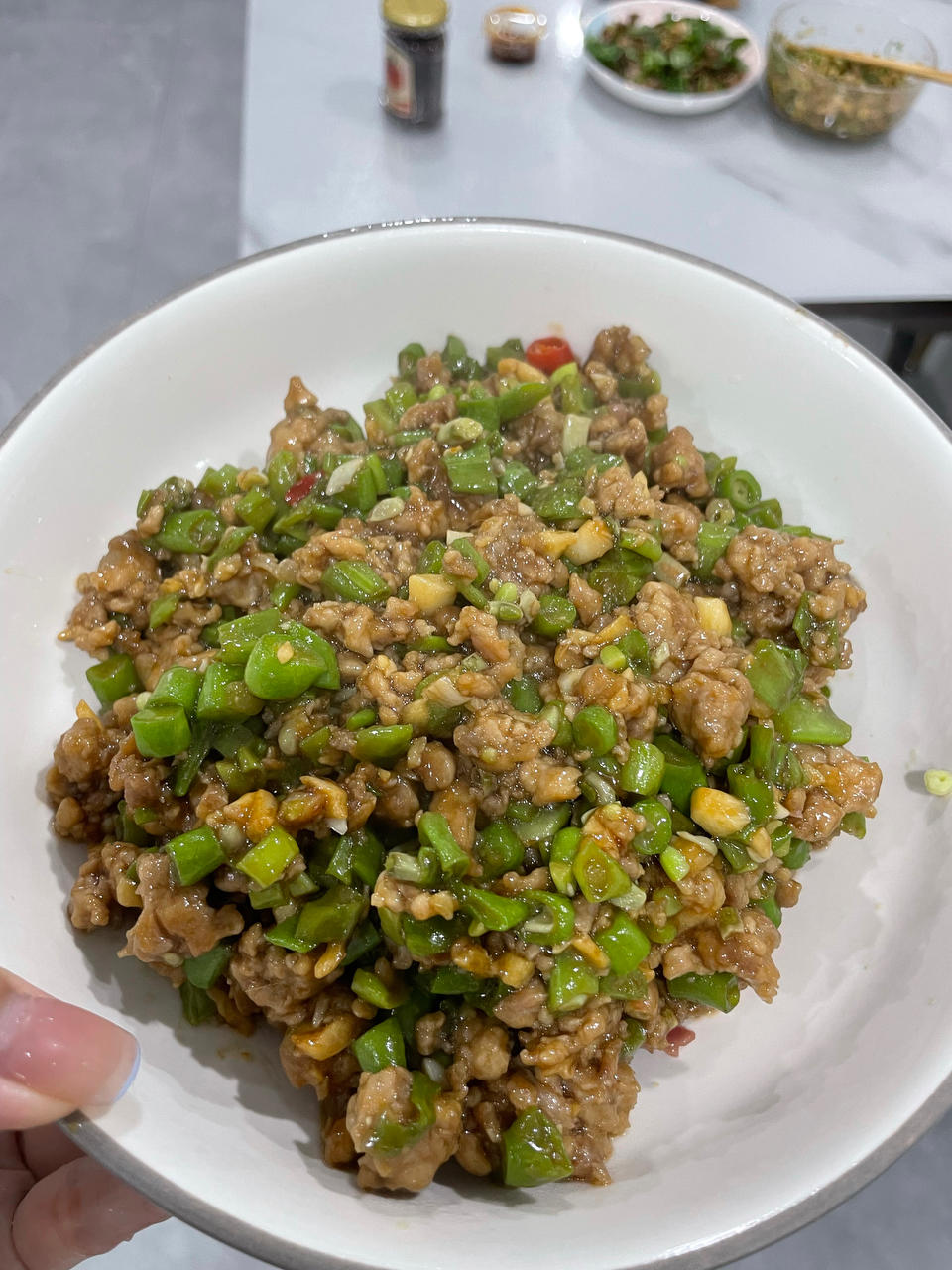肉沫豆角下饭菜