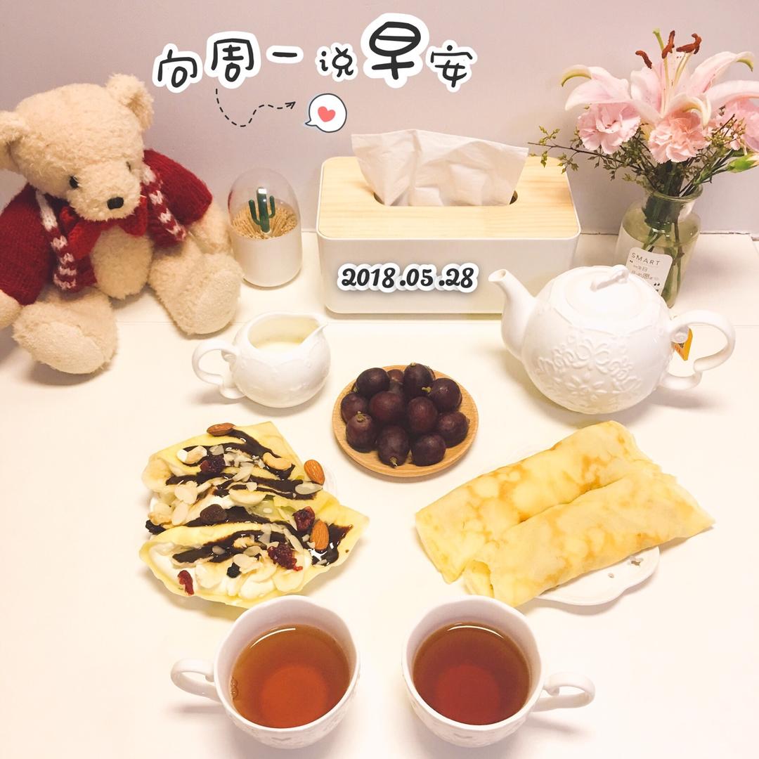 早餐水果可丽饼