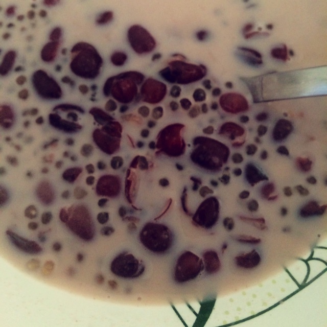 红豆牛奶西米露