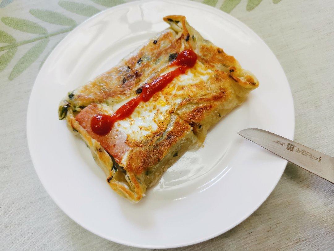 5分钟就能搞定的手抓饼早餐，酥到掉渣～