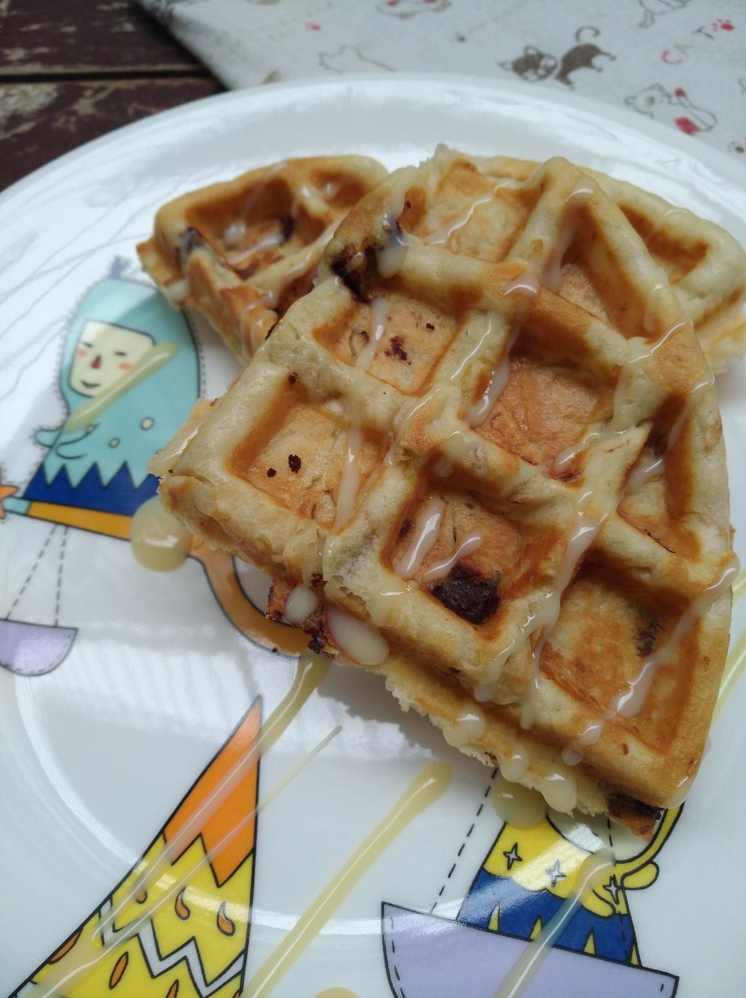 巧克力碎片香蕉华夫饼