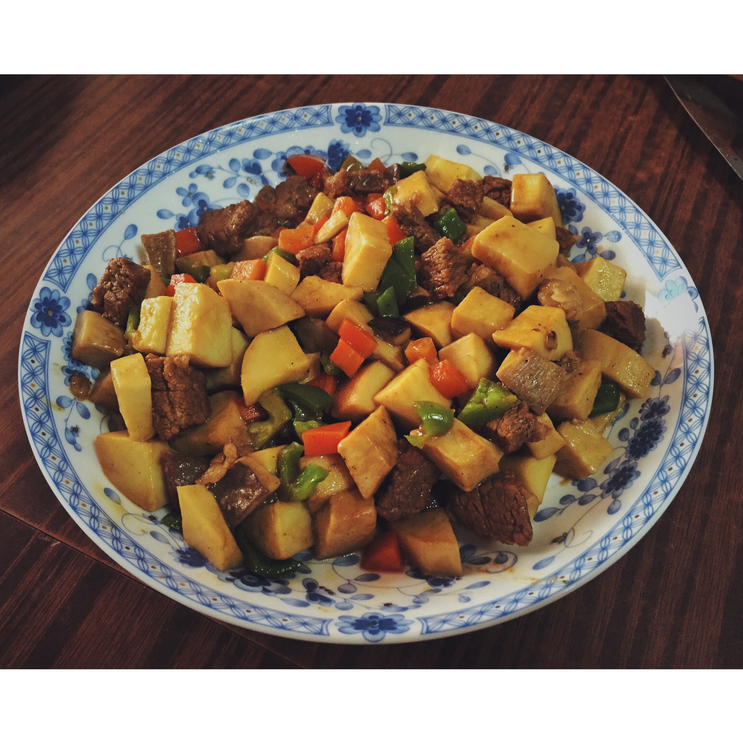 黑椒杏鲍菇牛肉粒