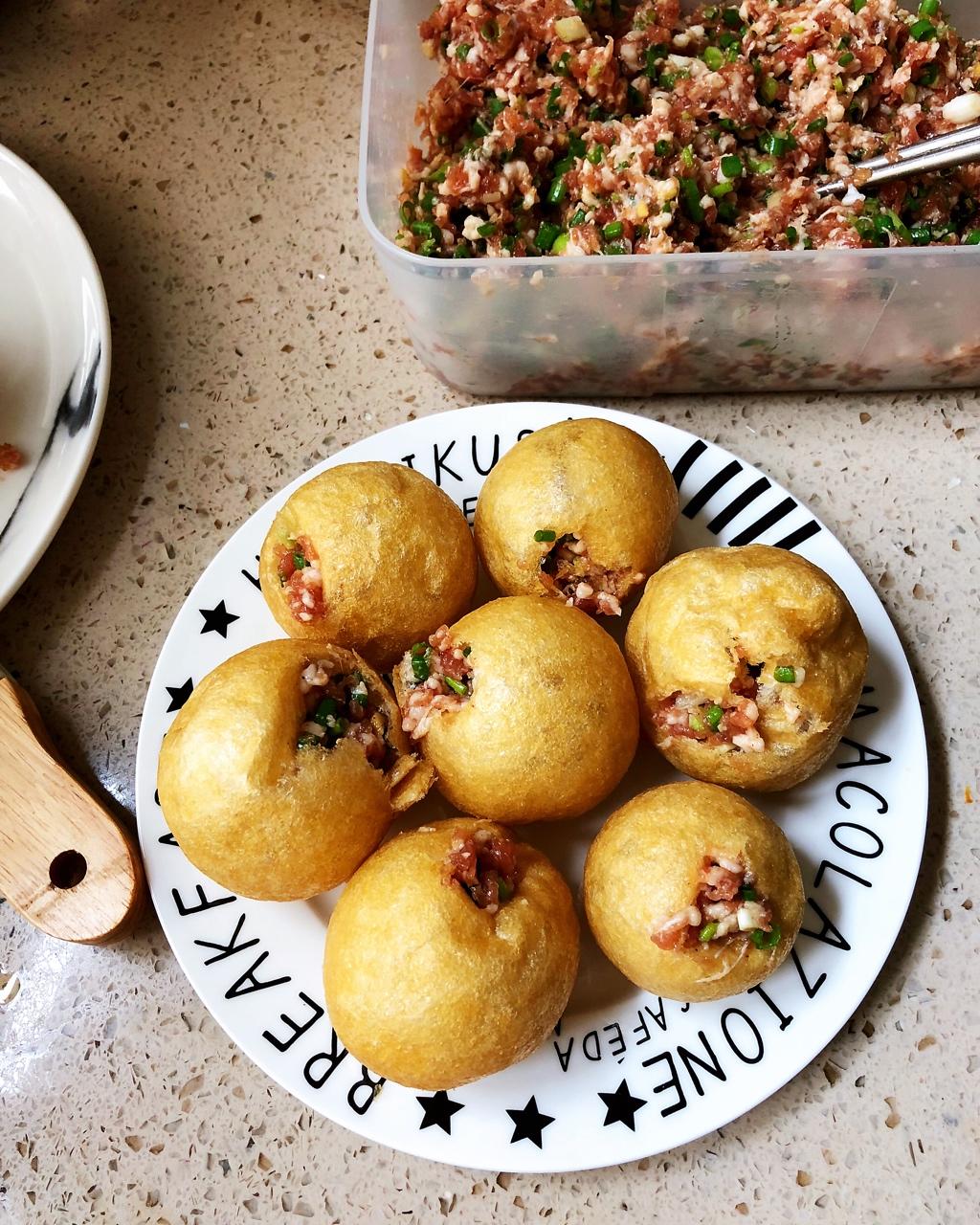 自己做的油面筋塞肉