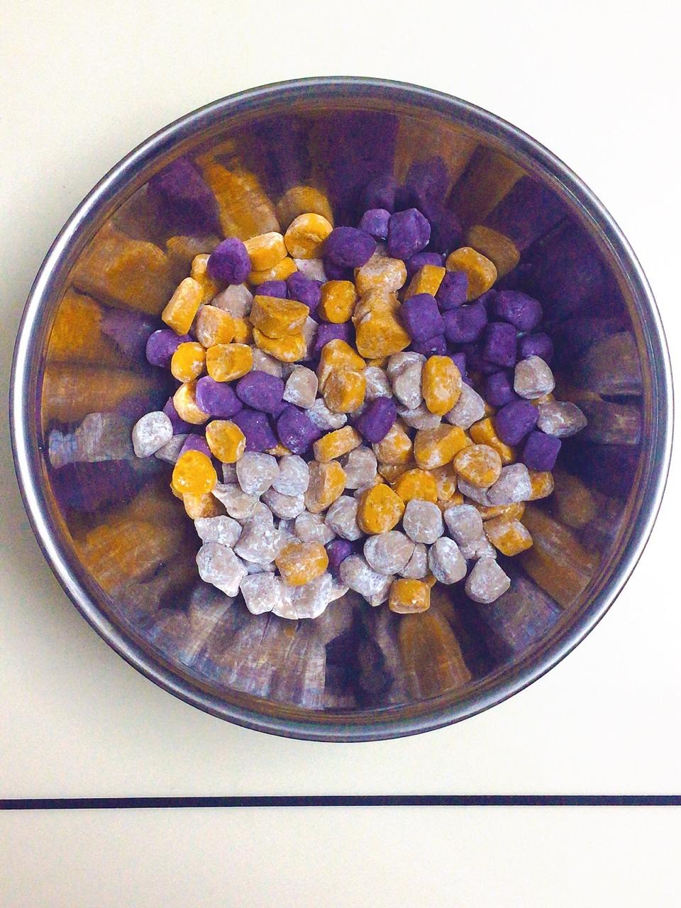 【视频】椰汁芋圆（芋头、红薯、紫薯圆）