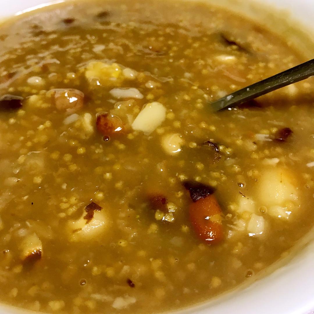 冬日暖暖红豆栗子粥