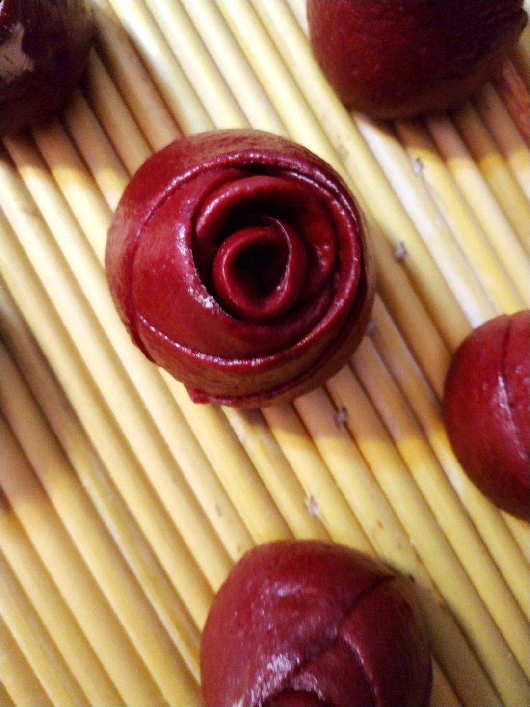 红曲米玫瑰花馒头