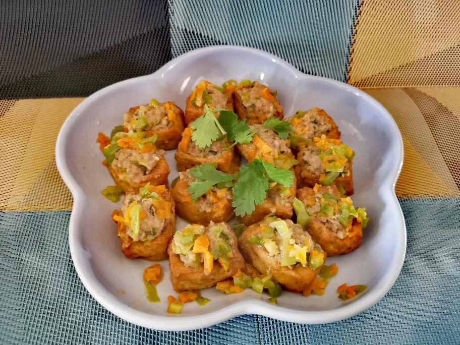 豆腐泡酿肉的做法