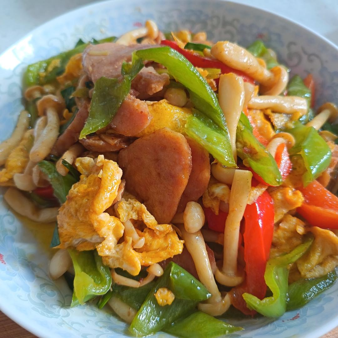 白玉菇炒火腿
