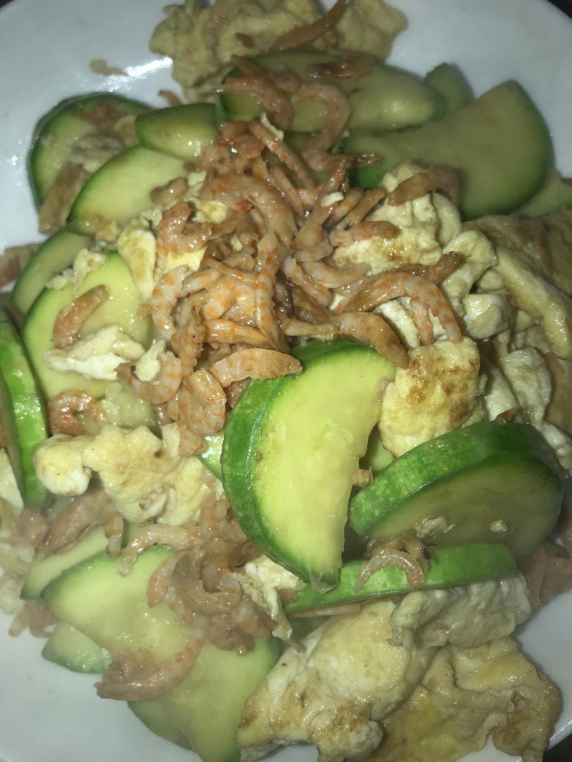 鸡蛋海米炒西葫芦 Dried Shrimp with Zucchini