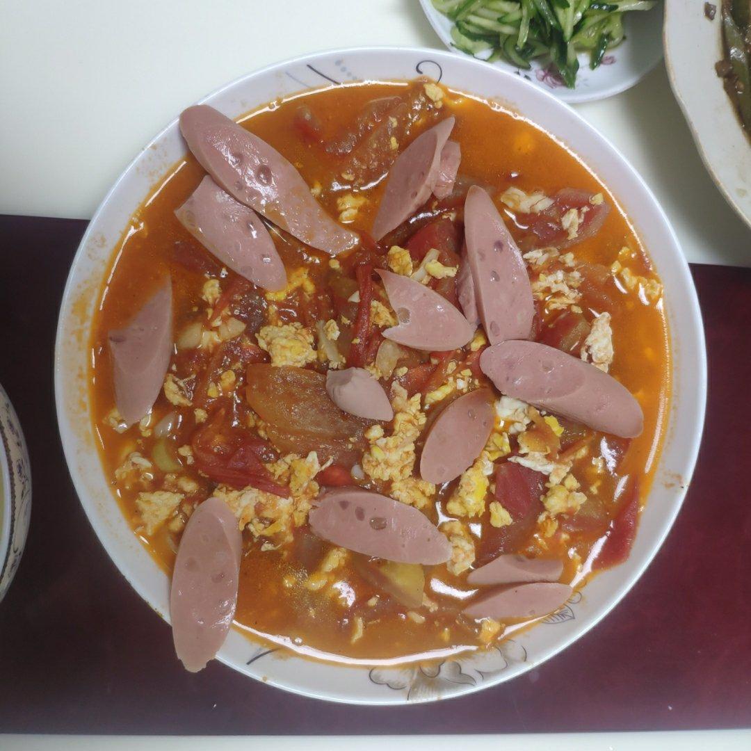 番茄炒鸡蛋（超浓的番茄味）