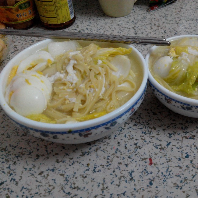 青菜鸡蛋面