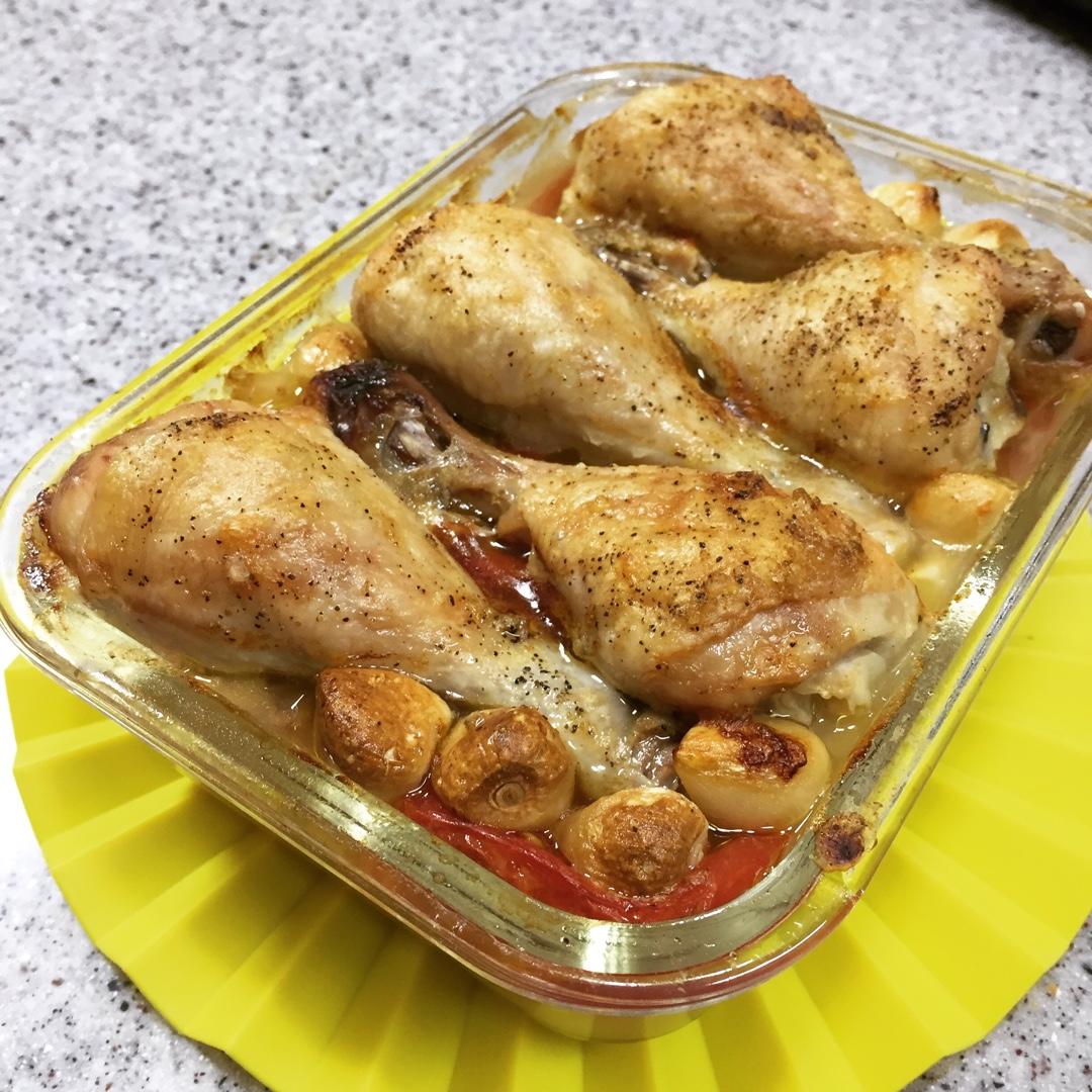 香蒜蕃茄烤鸡腿