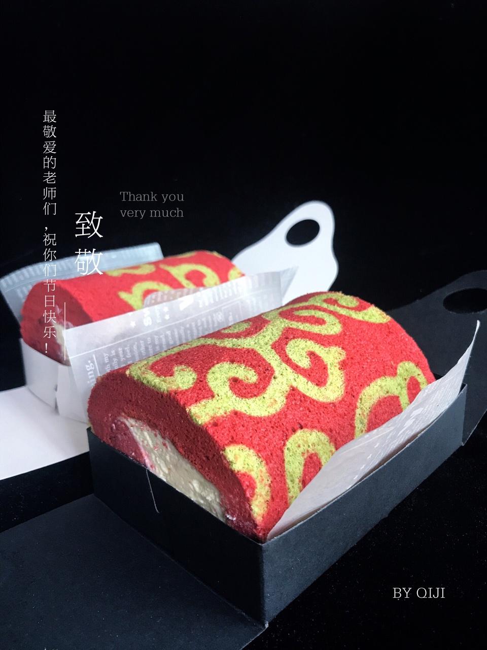 花纹图案蛋糕卷