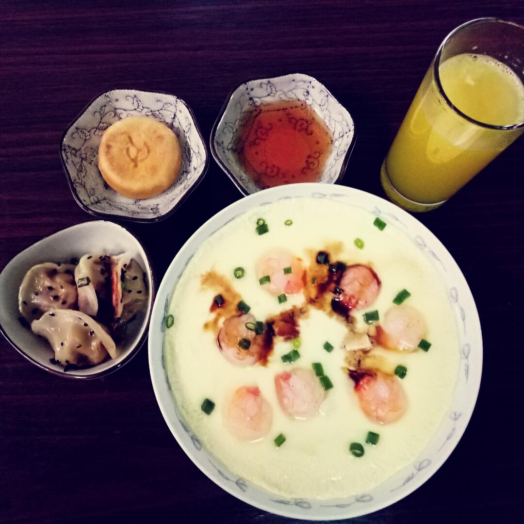 虾仁豆腐蒸水蛋