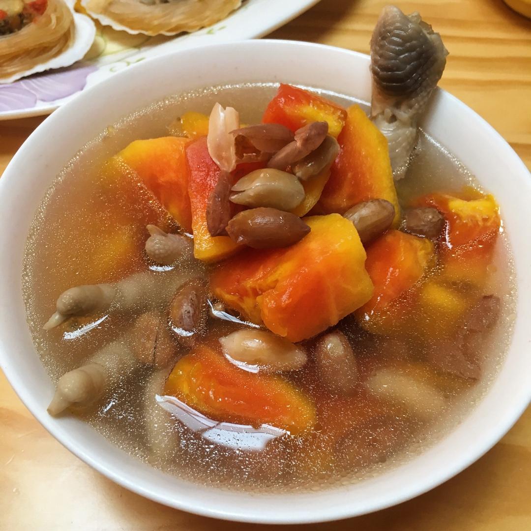 花生木瓜鸡脚汤