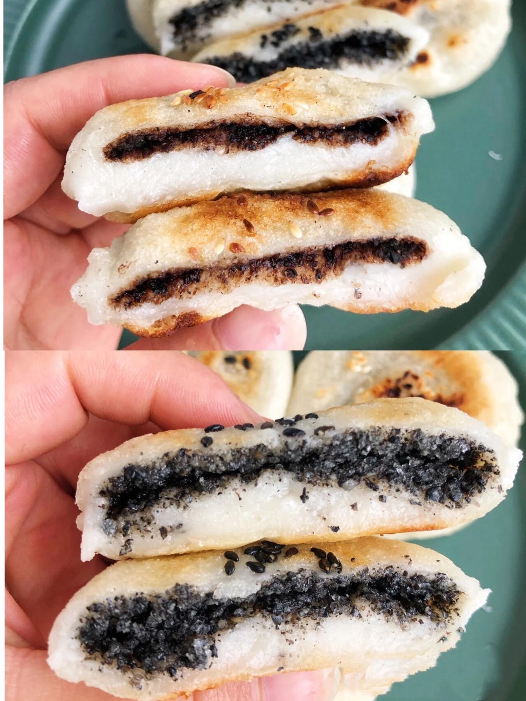 黑芝麻馅糯米饼