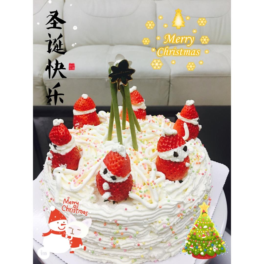 草莓圣诞雪人蛋糕