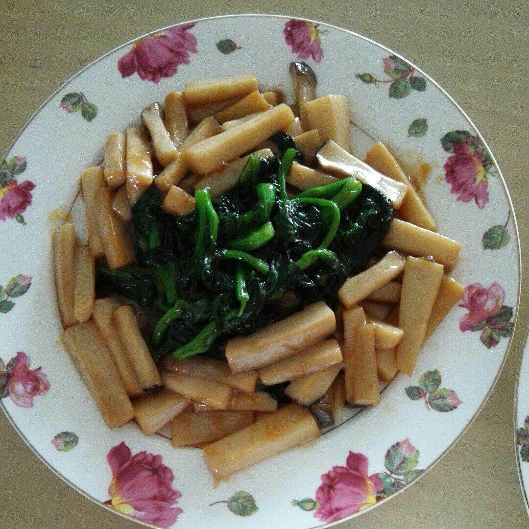 手机用户84693f1l做的蚝油杏鲍菇炒菜心