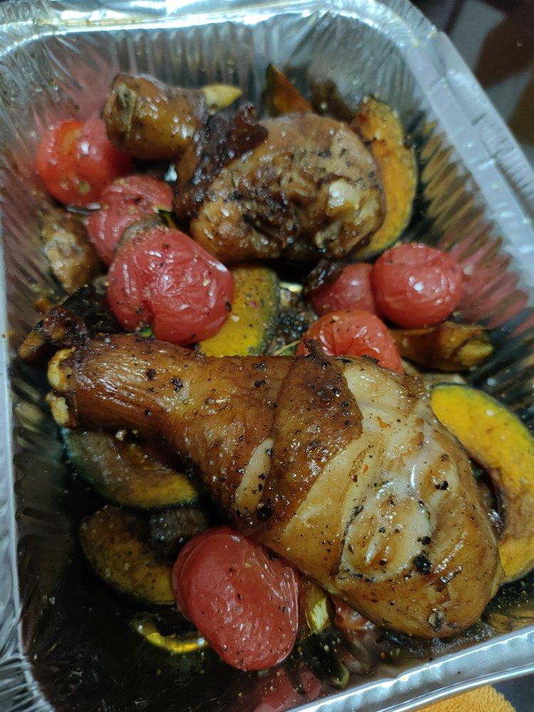 低脂时蔬烤鸡腿