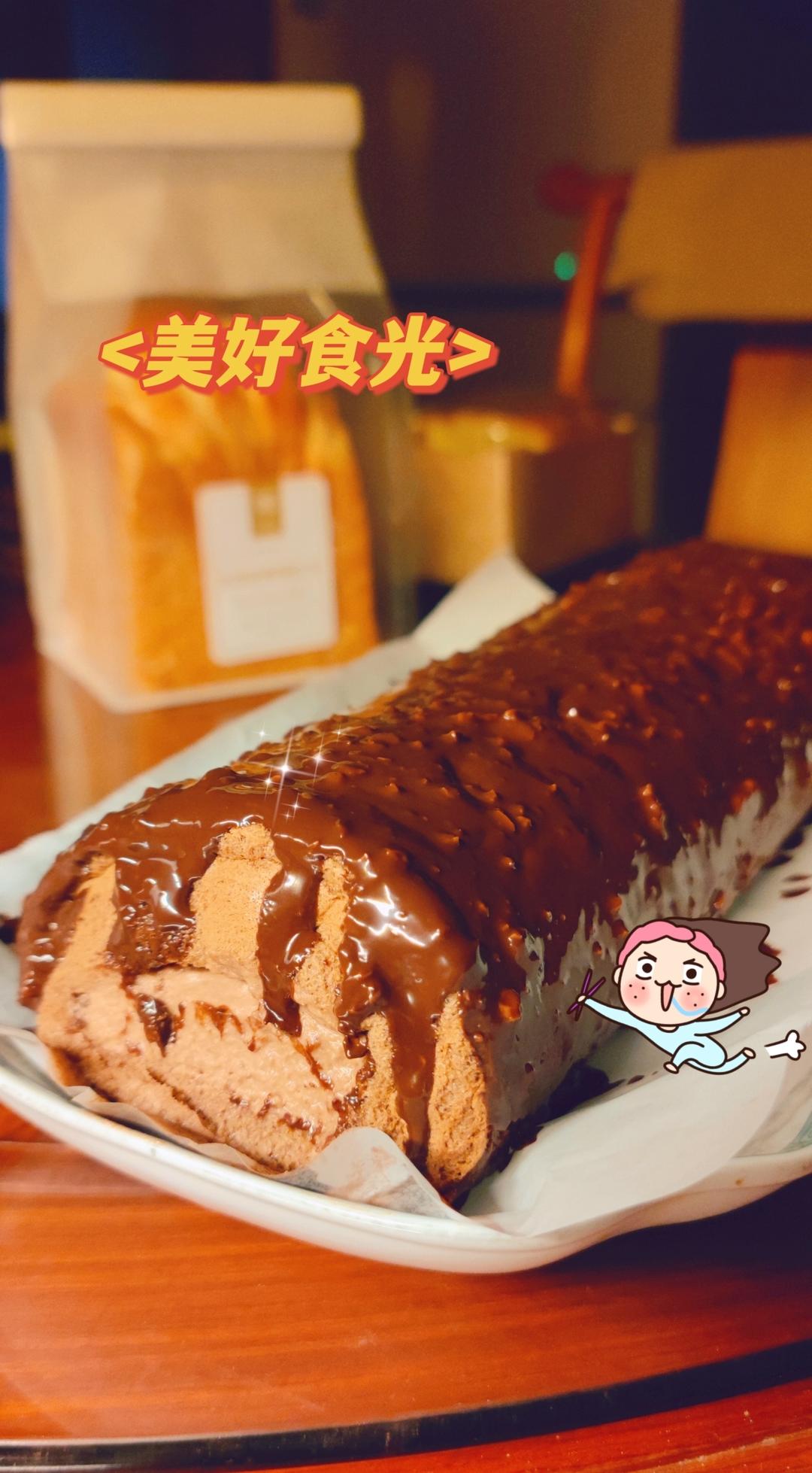 🍫梦龙蛋糕卷. 巧克力脆皮蛋糕卷 by pink-rabbit