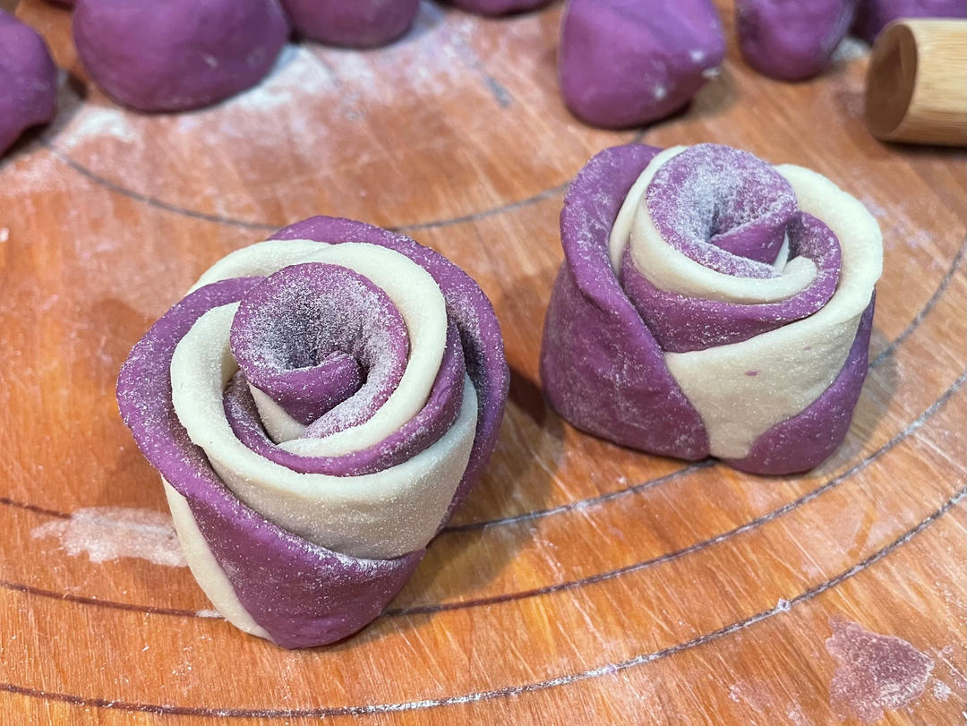 紫薯玫瑰花馒头