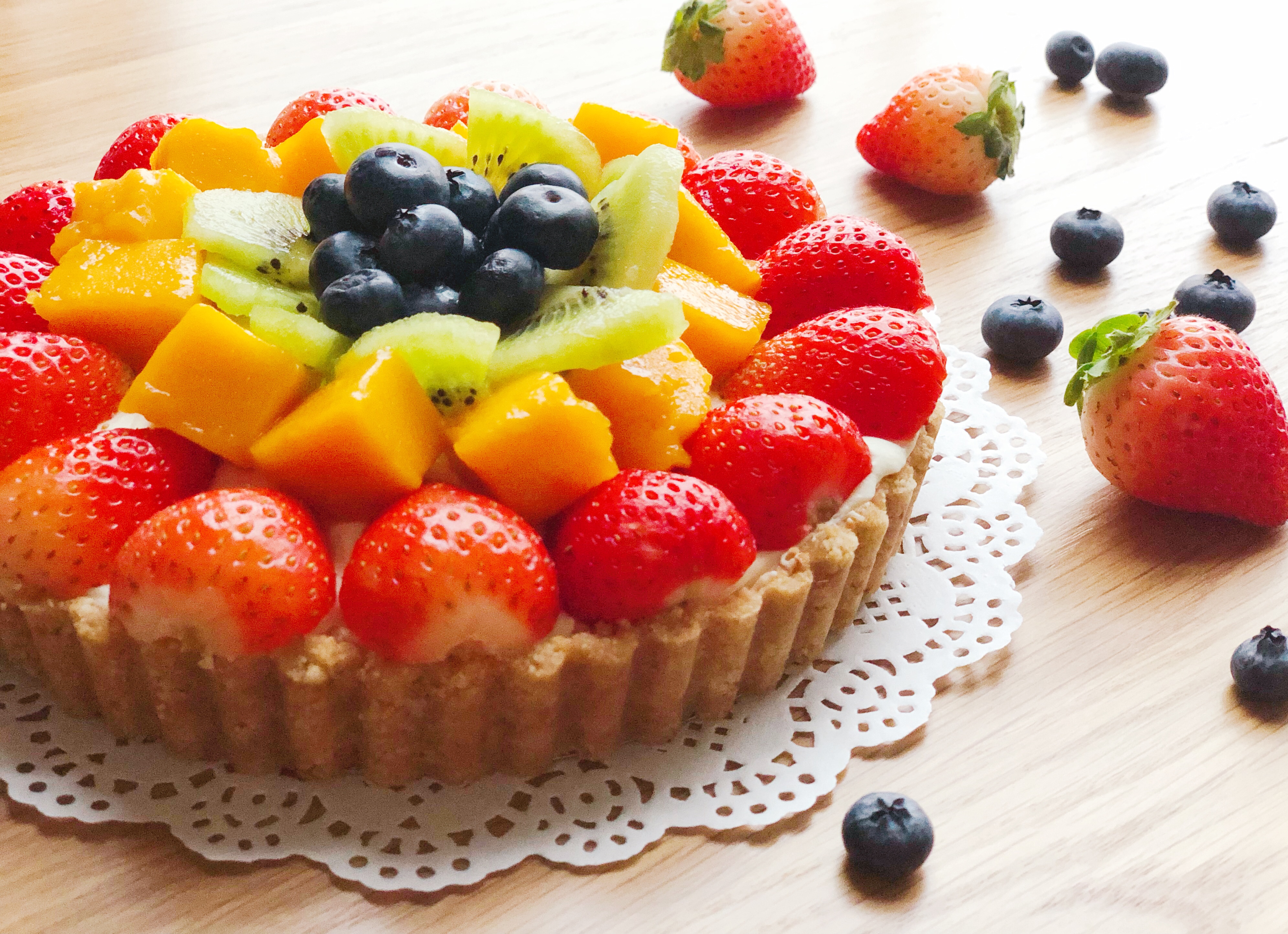 免烤生日蛋糕——缤纷水果塔的做法