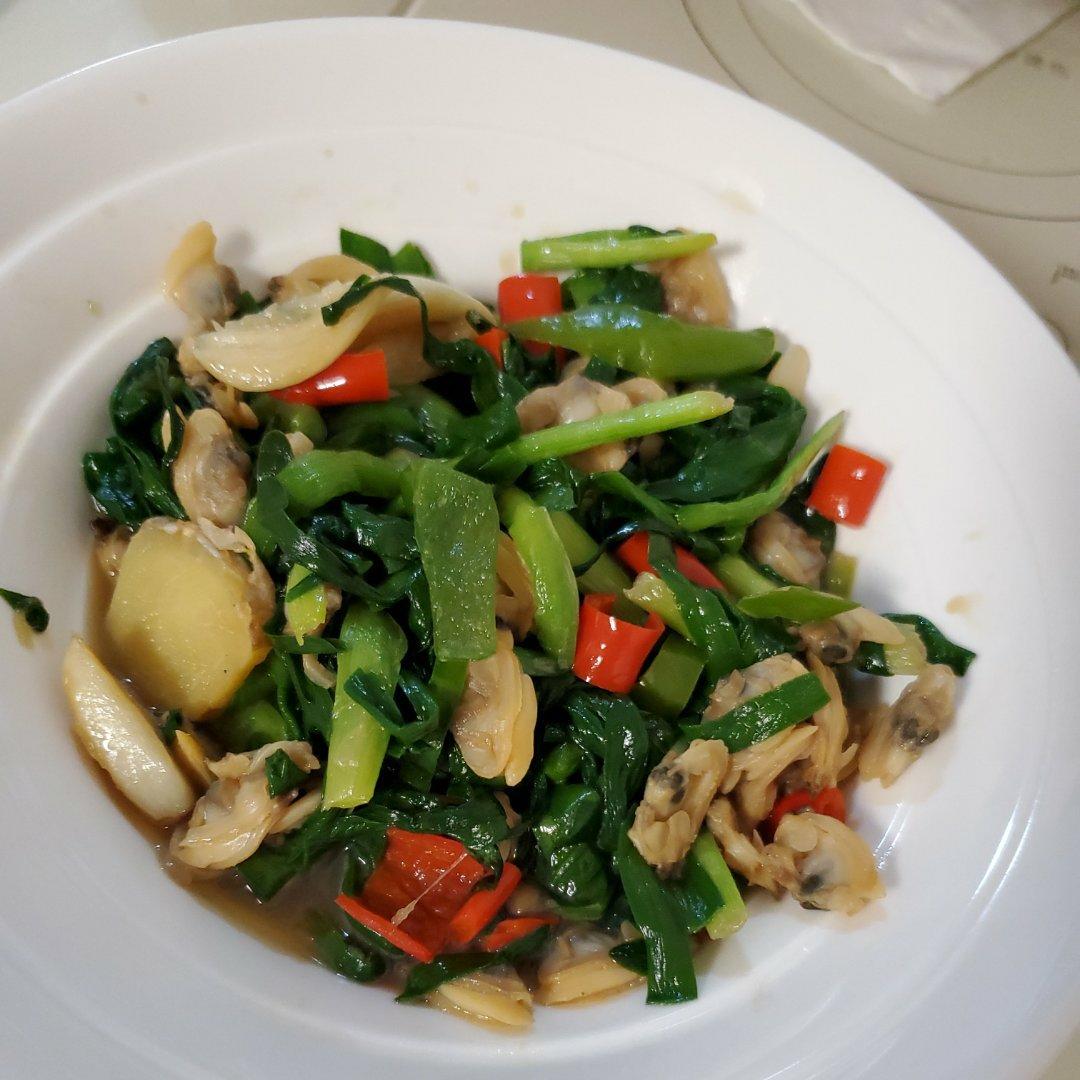 韭菜炒花蛤肉