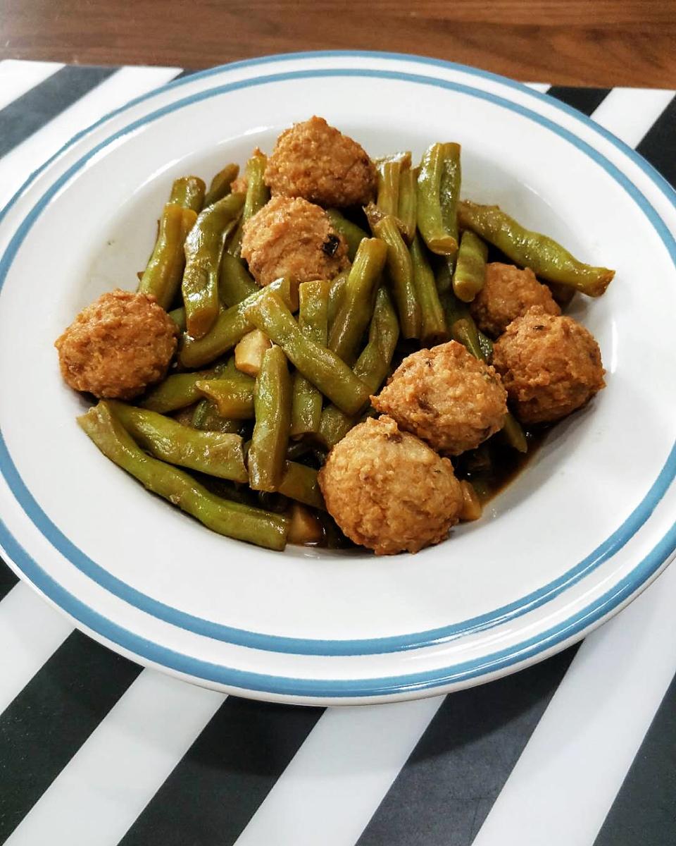 四季豆烩肉圆