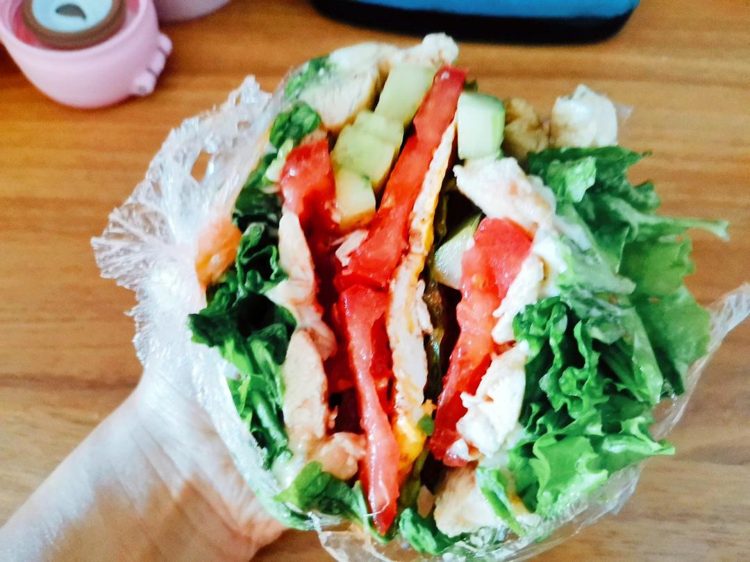 关晓彤版抖音同款蔬菜三明治低脂减肥健身瘦身餐早餐午餐晚餐（搬运）