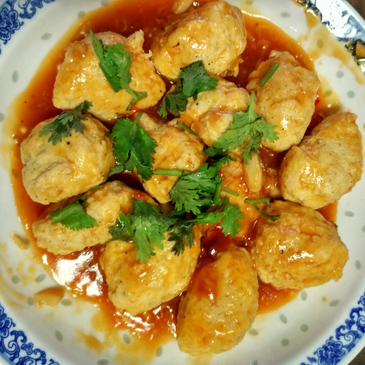 酸酸甜甜【茄汁鸡肉丸】