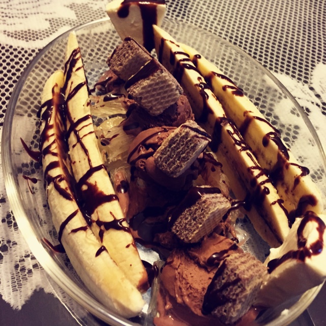 香蕉船              香蕉,冰淇淋,维夫饼干,巧克力