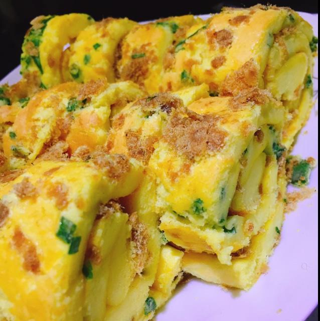 香葱肉松肥蛋糕卷～