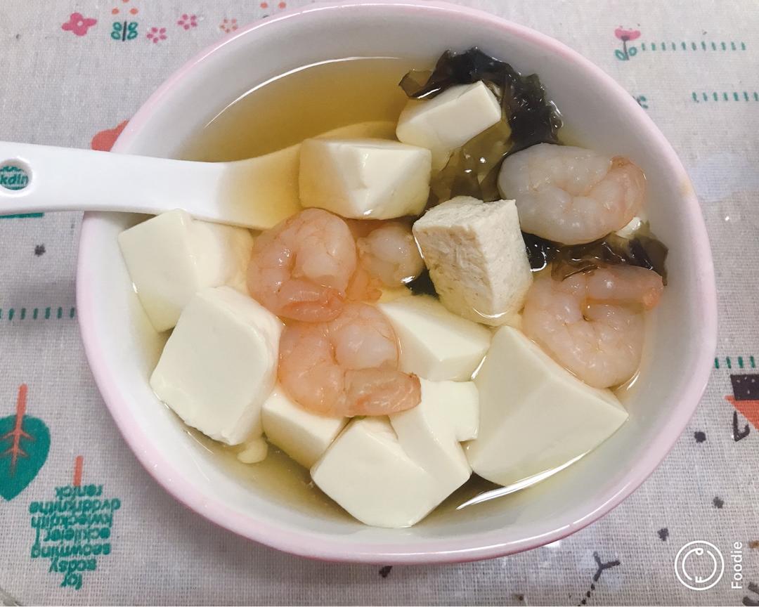 杜坎蛋白质日-豆腐虾仁紫菜汤的做法