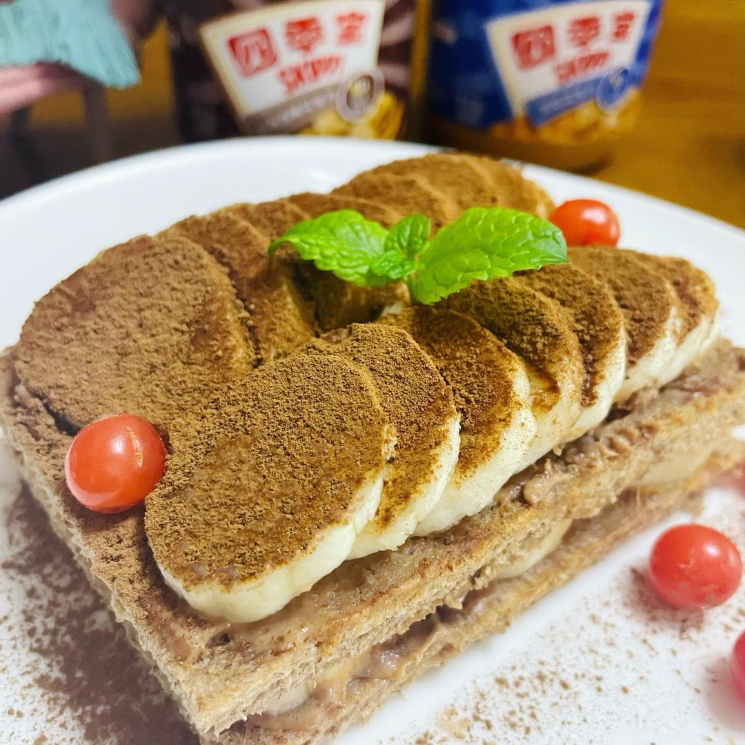 花生酱风味香蕉吐司仿提拉米苏的做法