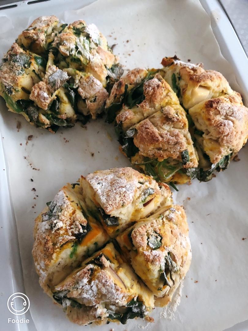 菠菜南瓜奶酪丹波面包丨健康·烘焙