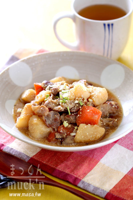 胡麻味噌马铃薯炖肉 Masa的做法步骤图 芝士芝土芝士 下厨房