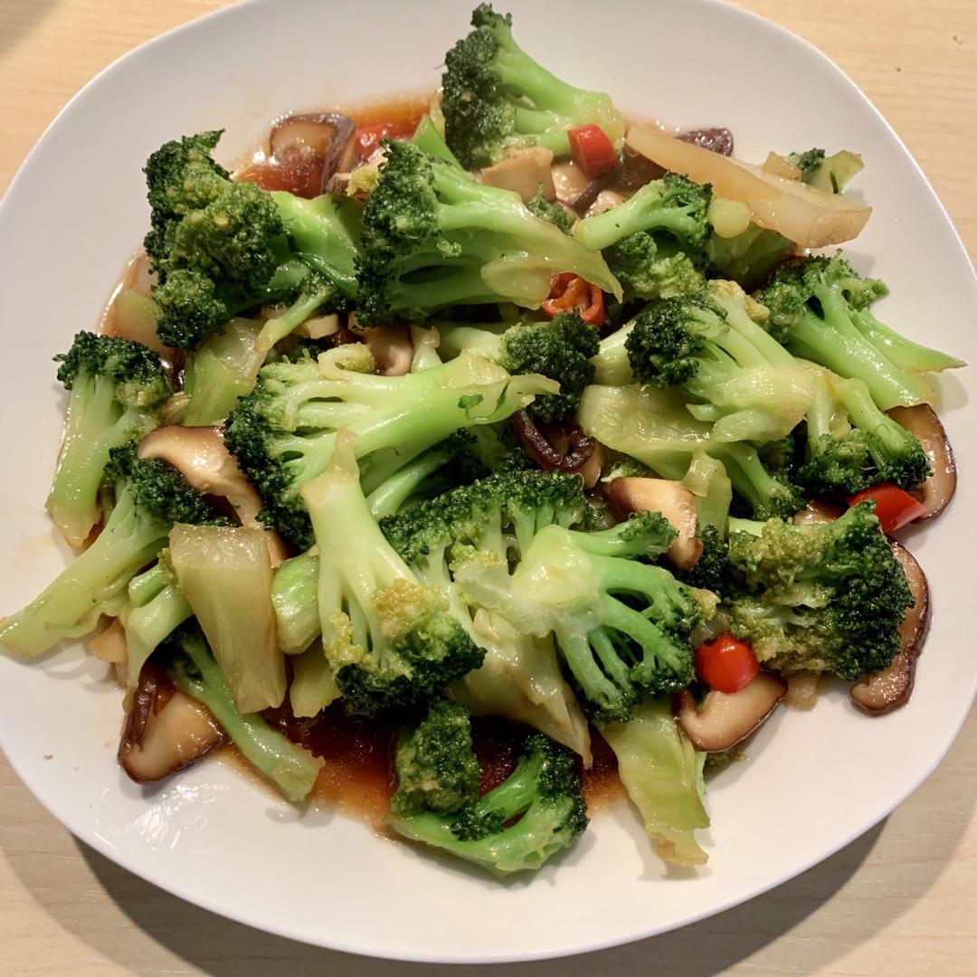 低脂好吃的西兰花炒香菇