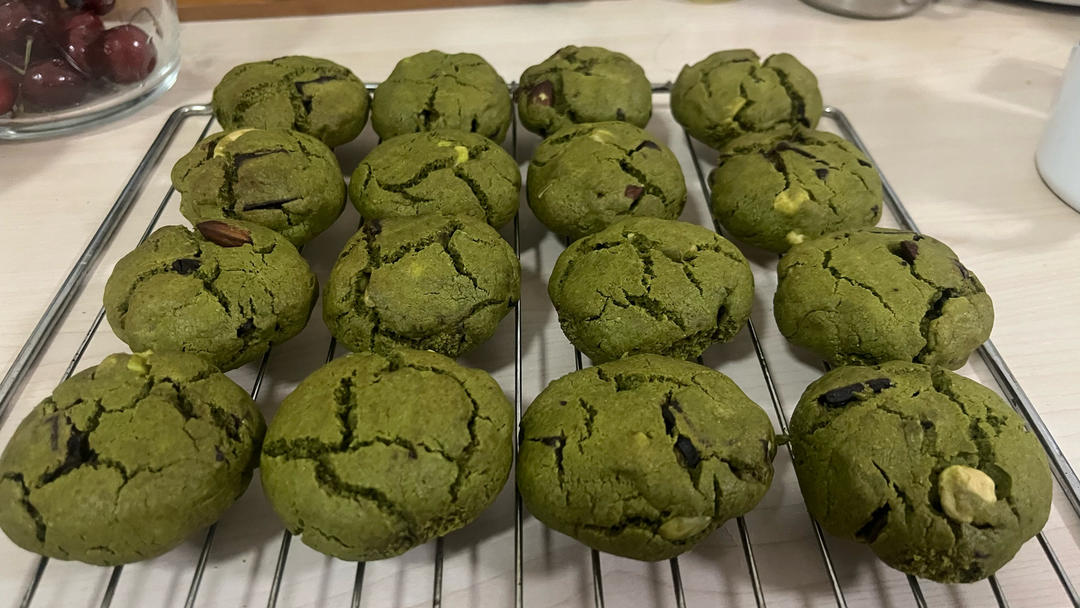 趣多多控最爱--抹茶黑巧大曲奇（不用打发冷藏，超简单快手）