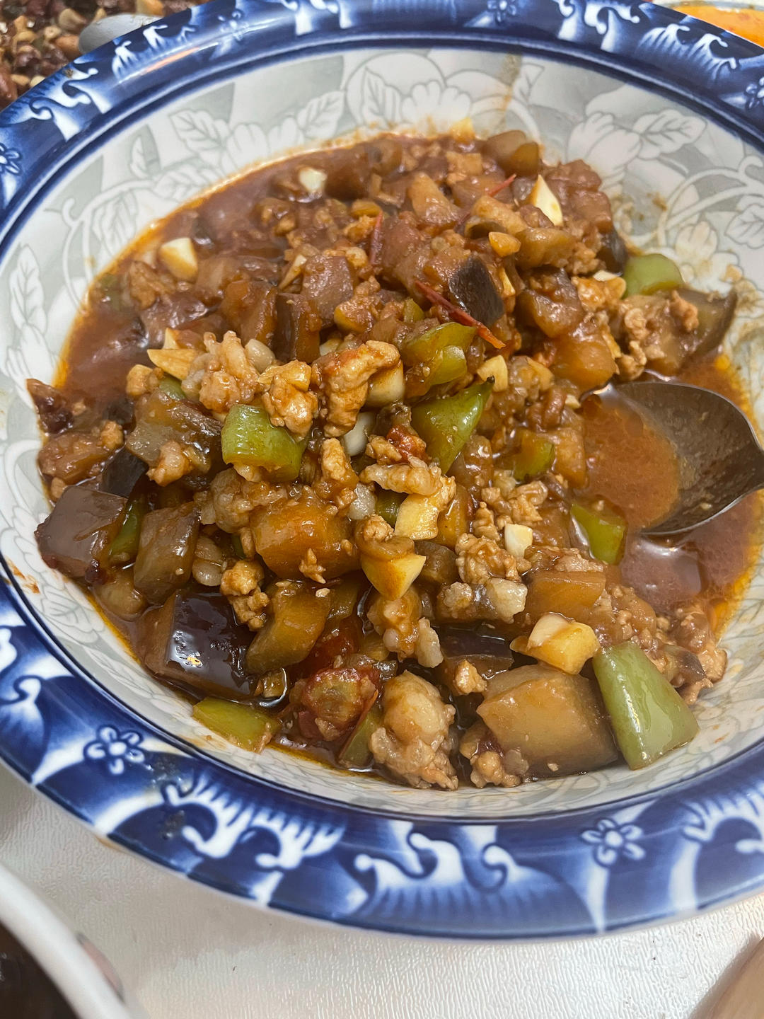 茄子肉丁打卤面