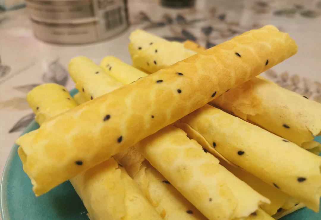 芝麻香酥蛋卷（视频食谱）