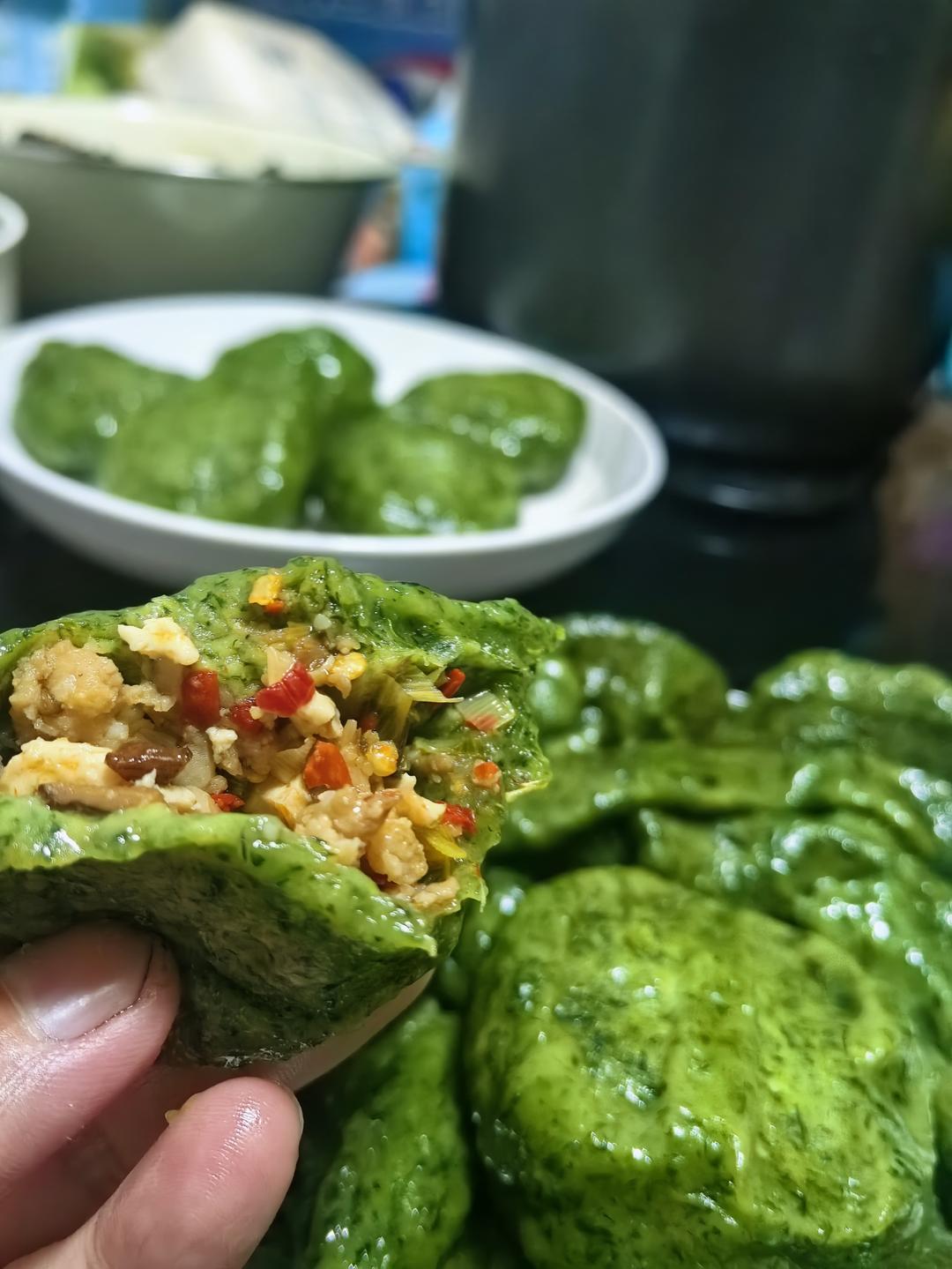 艾草青团、艾粑粑、艾糍、新鲜艾草制作