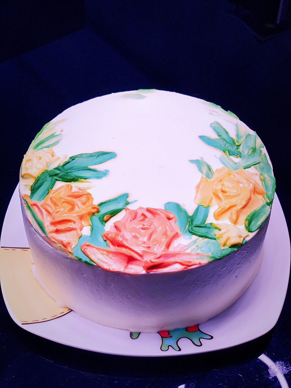 奶油刮刀花奶油裱花韩式裱花油画蛋糕彩绘蛋糕浮雕蛋糕