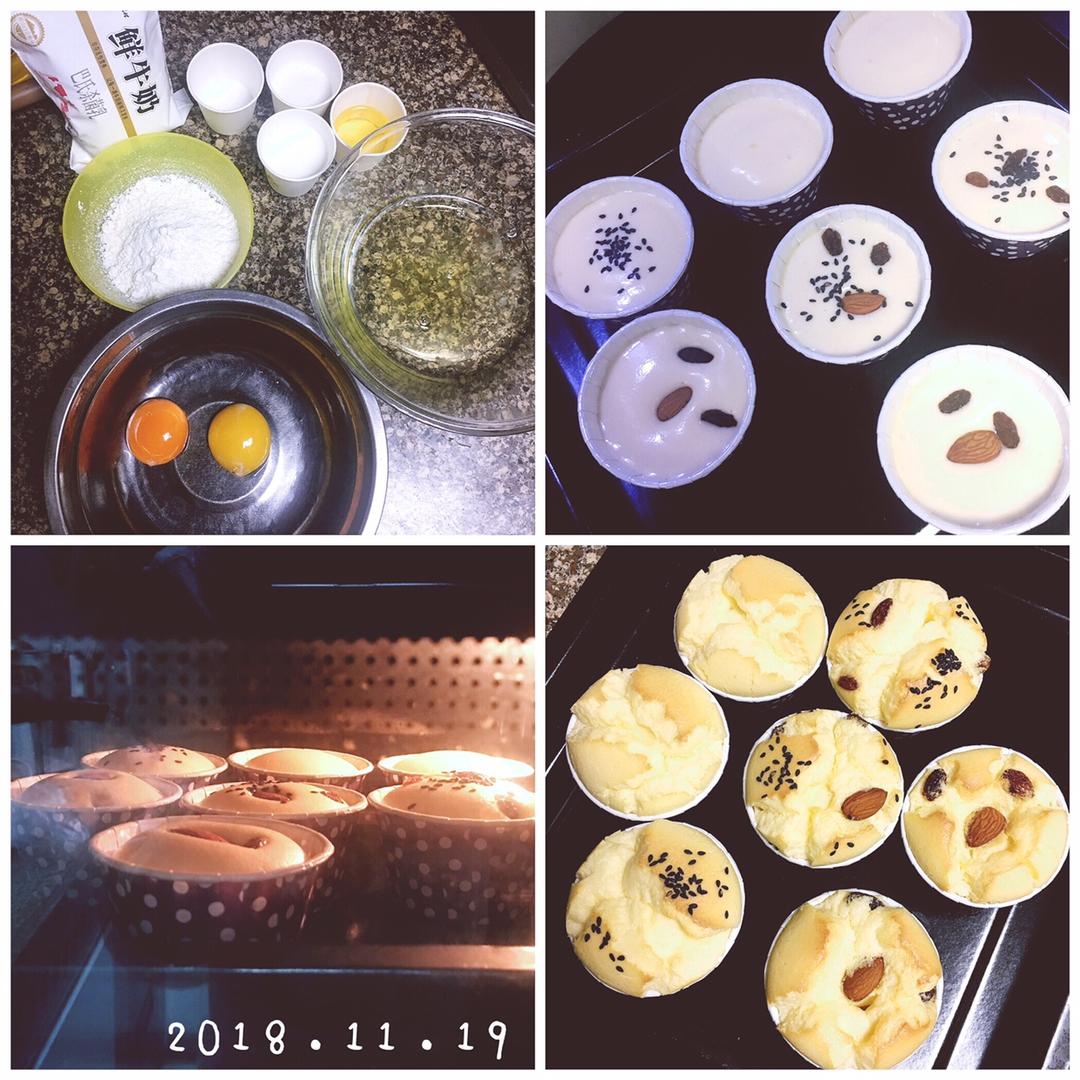 戚风杯子蛋糕^_^不开裂不回缩喔～