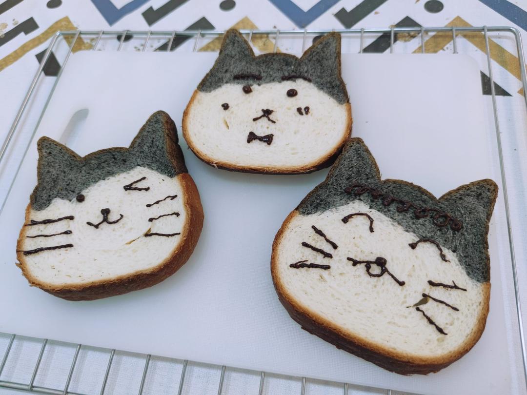 蓝猫＆龙猫吐司~猫头吐司