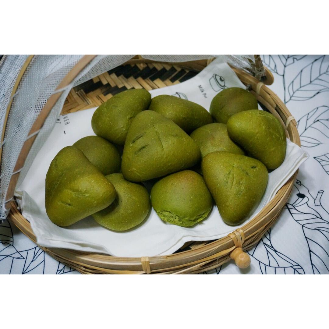 抹茶红豆软面包