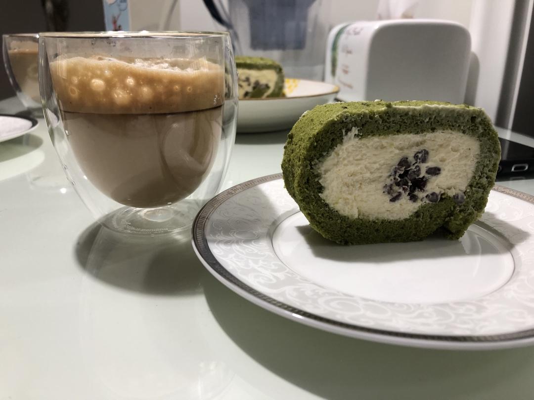 抹茶红豆蛋糕卷